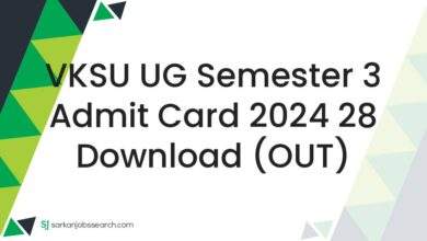 VKSU UG Semester 3 Admit Card 2024 28 Download (OUT)