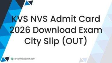 KVS NVS Admit Card 2026 Download Exam City Slip (OUT)