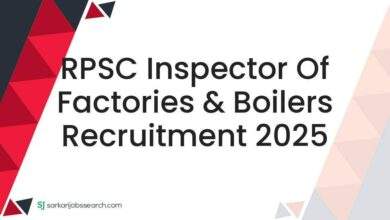 RPSC Inspector of Factories & Boilers Recruitment 2025