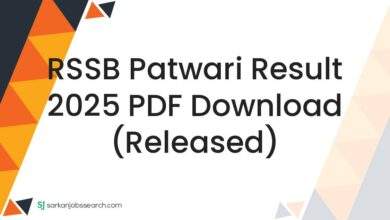 RSSB Patwari Result 2025 PDF Download (Released)