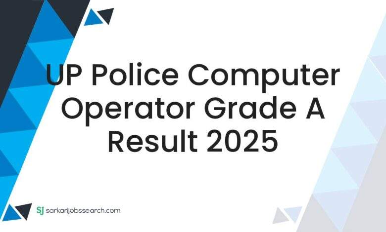 UP Police Computer Operator Grade A Result 2025