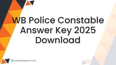 WB Police Constable Answer Key 2025 Download