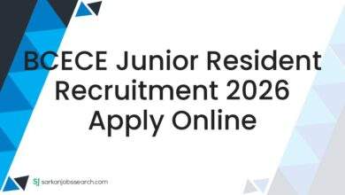 BCECE Junior Resident Recruitment 2026 Apply Online
