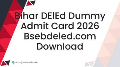 Bihar DElEd Dummy Admit Card 2026 bsebdeled.com Download