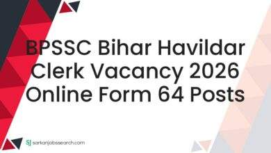 BPSSC Bihar Havildar Clerk Vacancy 2026 Online Form 64 Posts