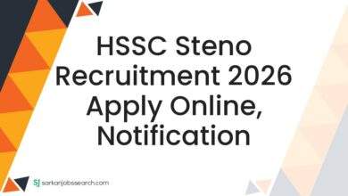 HSSC Steno Recruitment 2026 Apply Online, Notification
