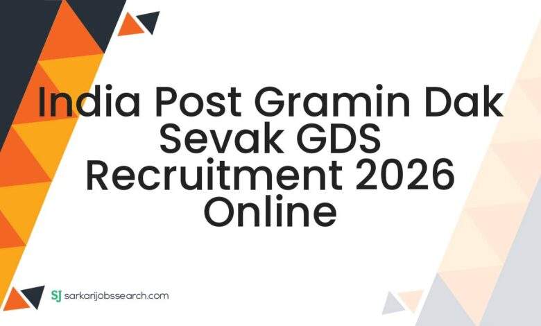 India Post Gramin Dak Sevak GDS Recruitment 2026 Online