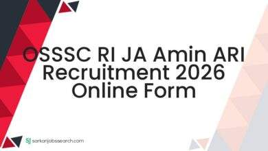 OSSSC RI JA Amin ARI Recruitment 2026 Online Form