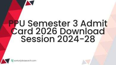 PPU Semester 3 Admit Card 2026 Download Session 2024-28