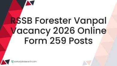 RSSB Forester Vanpal Vacancy 2026 Online Form 259 Posts