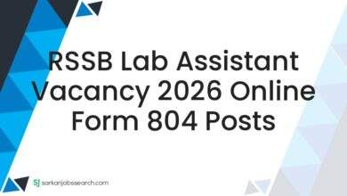 RSSB Lab Assistant Vacancy 2026 Online Form 804 Posts