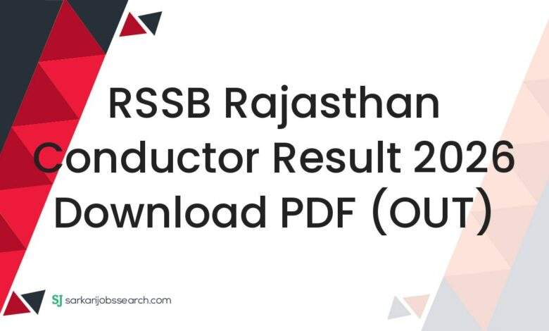 RSSB Rajasthan Conductor Result 2026 Download PDF (OUT)