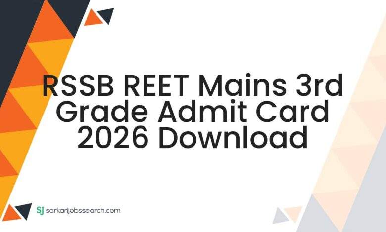 RSSB REET Mains 3rd Grade Admit Card 2026 Download