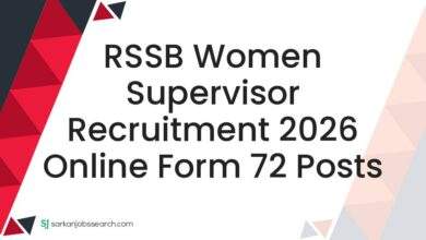 RSSB Women Supervisor Recruitment 2026 Online Form 72 Posts