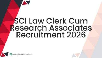 SCI Law Clerk cum Research Associates Recruitment 2026