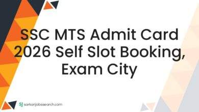 SSC MTS Admit Card 2026 Self Slot Booking, Exam City