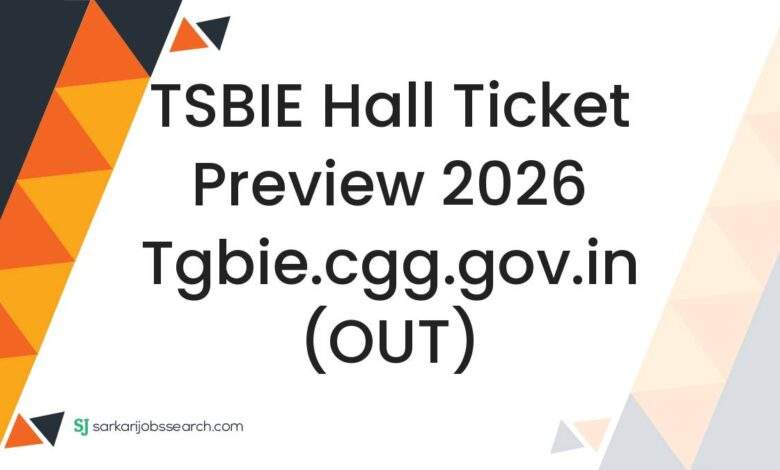 TSBIE Hall Ticket Preview 2026 tgbie.cgg.gov.in (OUT)