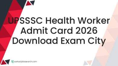 UPSSSC Health Worker Admit Card 2026 Download Exam City