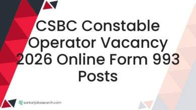 CSBC Constable Operator Vacancy 2026 Online Form 993 Posts