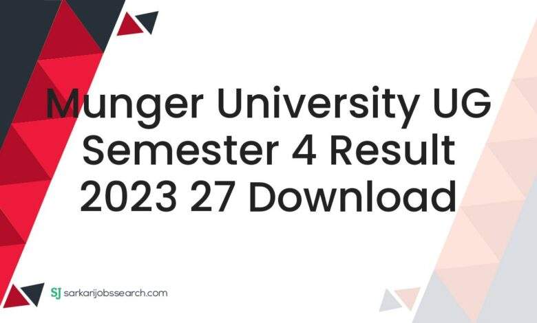 Munger University UG Semester 4 Result 2023 27 Download