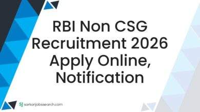 RBI Non CSG Recruitment 2026 Apply Online, Notification