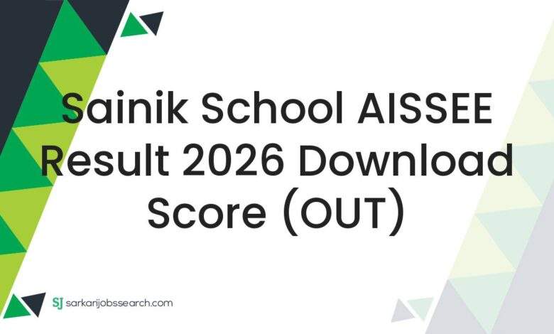 Sainik School AISSEE Result 2026 Download Score (OUT)