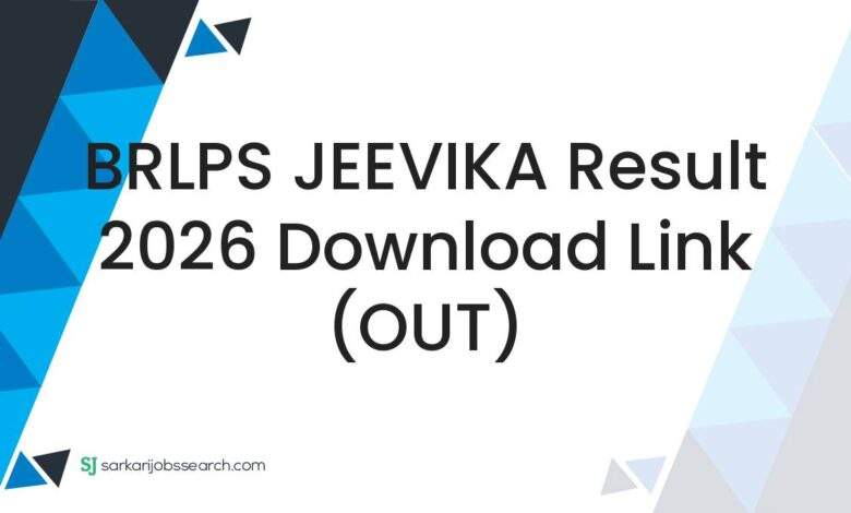 BRLPS JEEVIKA Result 2026 Download Link (OUT)