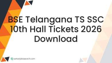 BSE Telangana TS SSC 10th Hall Tickets 2026 Download
