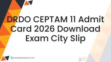 DRDO CEPTAM 11 Admit Card 2026 Download Exam City Slip