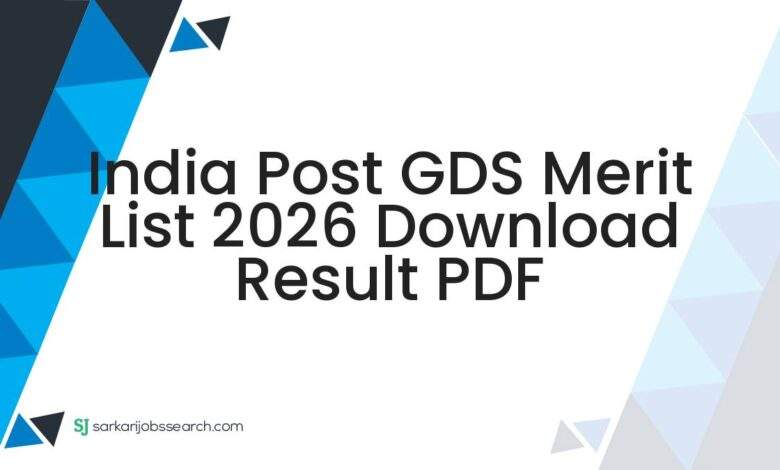 India Post GDS Merit List 2026 Download Result PDF