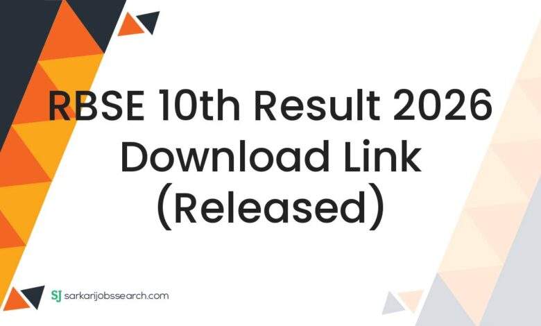 RBSE 10th Result 2026 Download Link (Released)