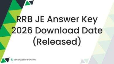 RRB JE Answer Key 2026 Download Date (Released)