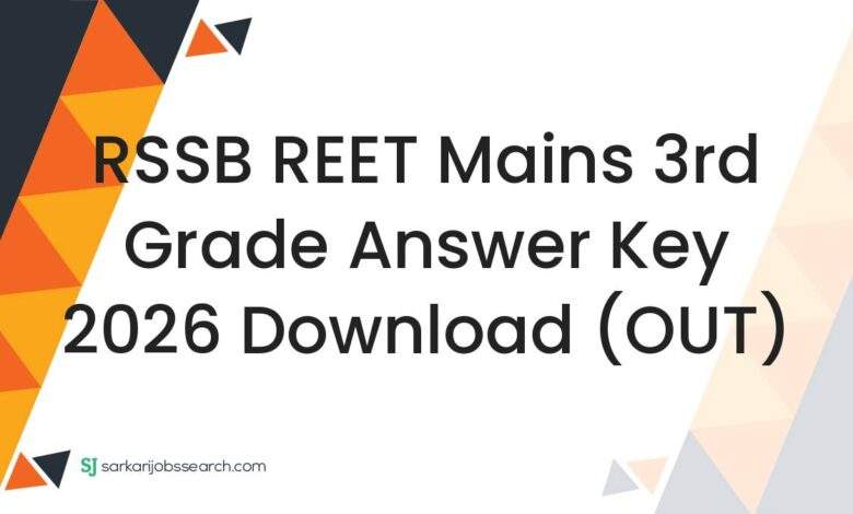 RSSB REET Mains 3rd Grade Answer Key 2026 Download (OUT)