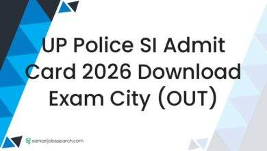 UP Police SI Admit Card 2026 Download Exam City (OUT)