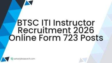BTSC ITI Instructor Recruitment 2026 Online Form 723 Posts