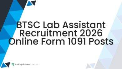 BTSC Lab Assistant Recruitment 2026 Online Form 1091 Posts
