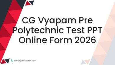 CG Vyapam Pre Polytechnic Test PPT Online Form 2026
