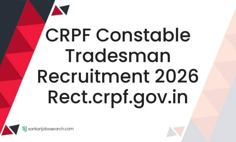 CRPF Constable Tradesman Recruitment 2026 rect.crpf.gov.in