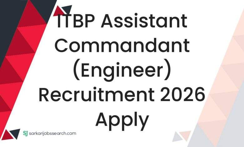 ITBP Assistant Commandant (Engineer) Recruitment 2026 Apply