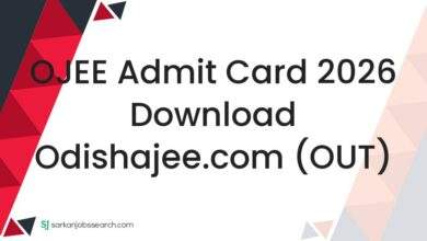 OJEE Admit Card 2026 Download odishajee.com (OUT)