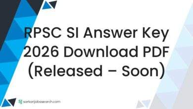 RPSC SI Answer Key 2026 Download PDF (Released – Soon)