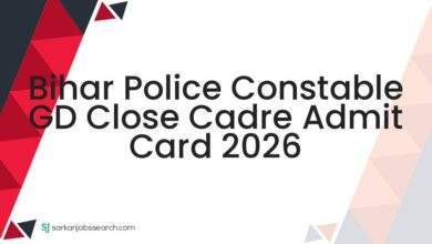 Bihar Police Constable GD Close Cadre Admit Card 2026
