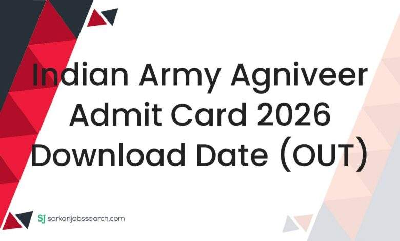 Indian Army Agniveer Admit Card 2026 Download Date (OUT)
