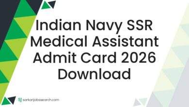 Indian Navy SSR Medical Assistant Admit Card 2026 Download