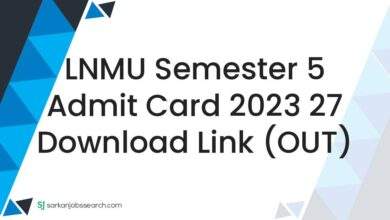 LNMU Semester 5 Admit Card 2023 27 Download Link (OUT)