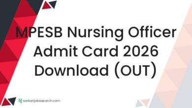 MPESB Nursing Officer Admit Card 2026 Download (OUT)