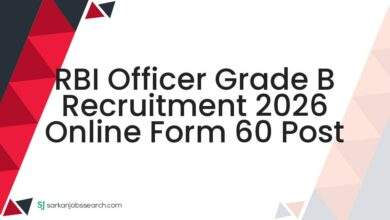 RBI Officer Grade B Recruitment 2026 Online Form 60 Post