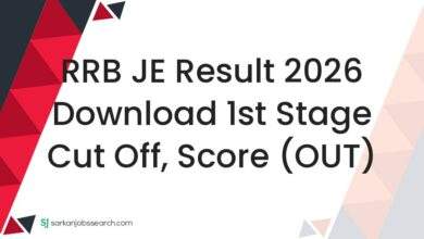 RRB JE Result 2026 Download 1st Stage Cut Off, Score (OUT)