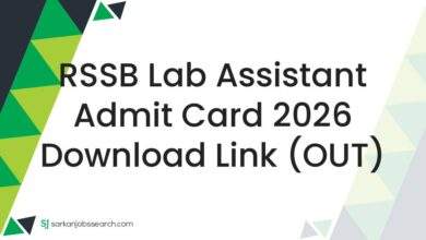 RSSB Lab Assistant Admit Card 2026 Download Link (OUT)