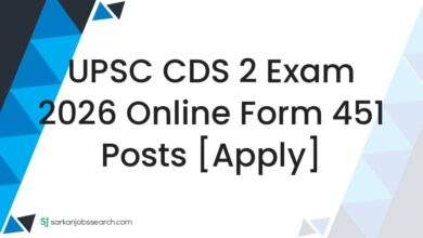 UPSC CDS 2 Exam 2026 Online Form 451 Posts [Apply]
